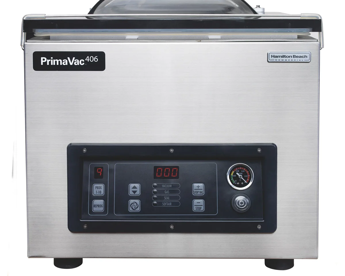 Hamilton Beach HVC406-CE PrimaVac Countertop Chamber Vacuum Packaging Machine with 16" Single Seal Bar