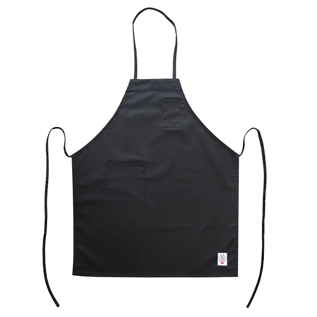CAC China APBB-2BK Bib Apron, 26"W x 33"L, Black, Poly/Cotton, 2 Pockets
