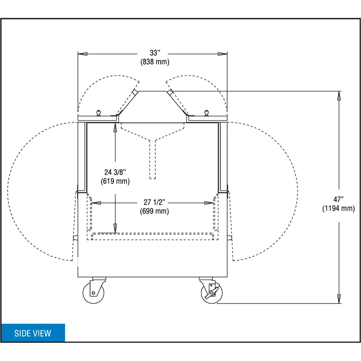 Continental Refrigerator MC4ND 49" Dual Sided Milk Cooler, Forced Air, 12 Crates Capacity