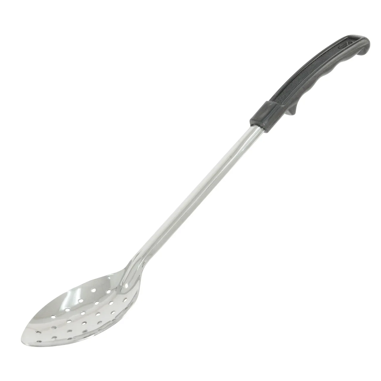 CAC China SBSP-13BH Perforated Basting Spoon, 13" Long, Stainless Steel with Bakelite Handle, Black