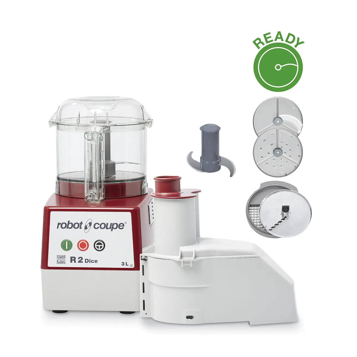 Robot Coupe R2CLRDICE Continuous Feed Food Processor, 3 L Clear Bowl, 2 hp, 1725 RPM