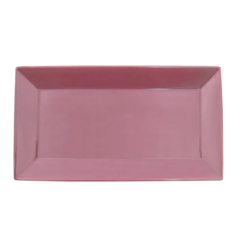 CACChina KC-12-PLM Plum Platter, 10"x5-1/2"x3-1/4", Rectangular, Ceramic, Dishwasher, Oven - Dozen