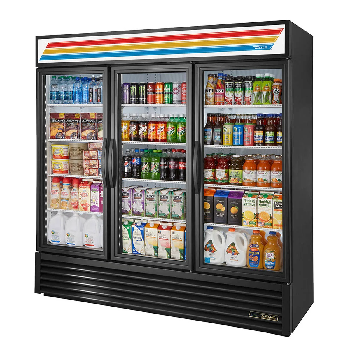 True GDM-72-HC~TSL01 78" 3-Section Glass Swing Door Refrigerated Merchandiser