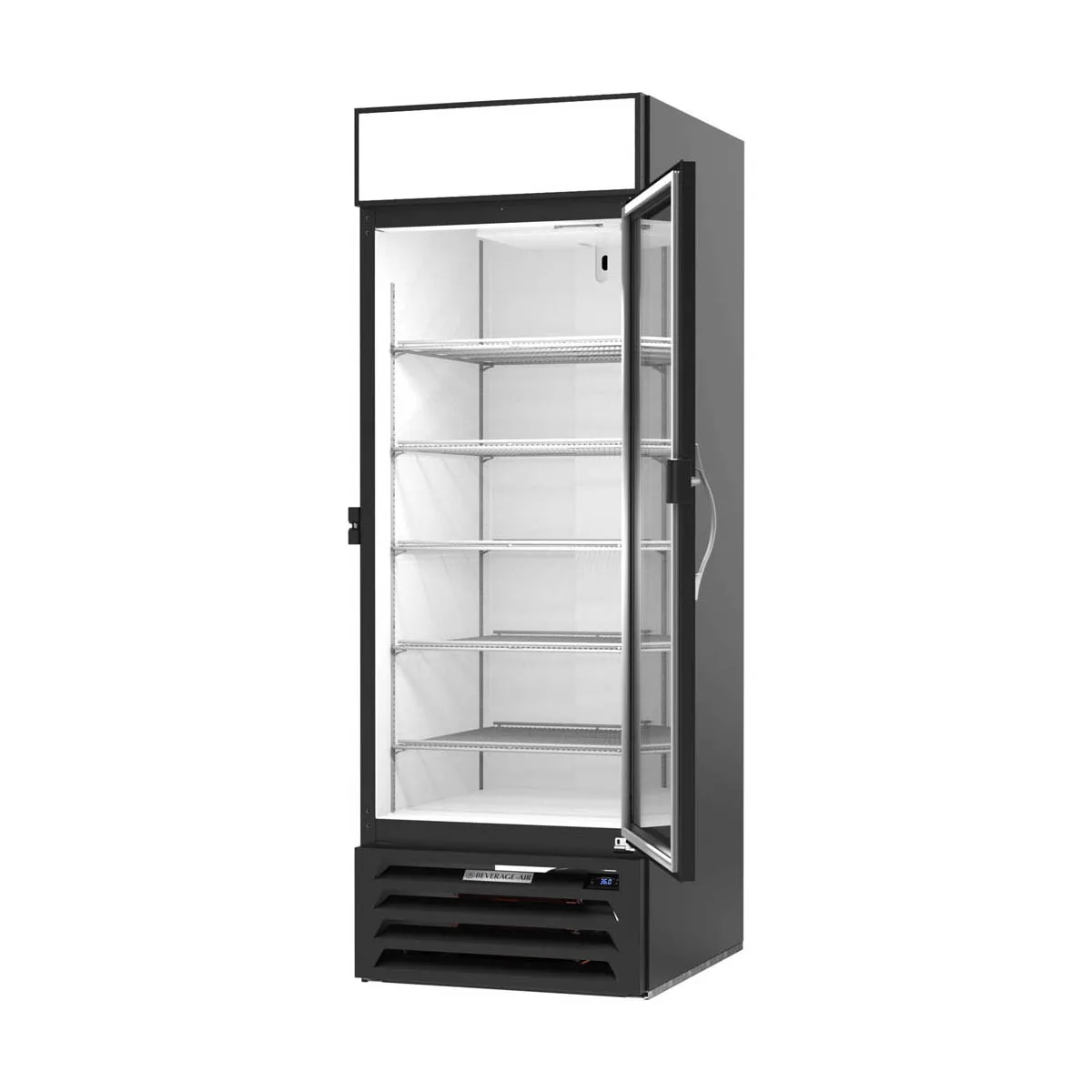 Beverage Air MMR23HC-1-B-IQ 28" One Glass Door Merchandiser Refrigerator in Black, 23 cu. ft.