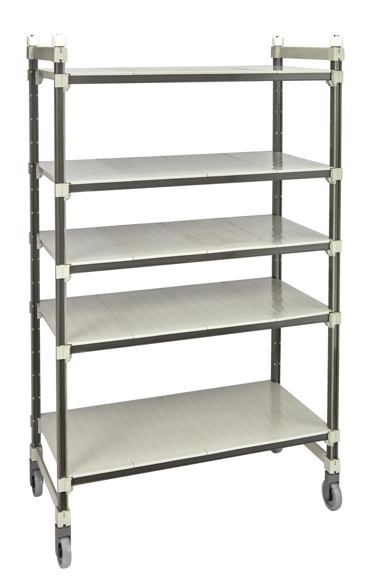 Cambro EMT243680S5480 Camshelving Elements XTRA 24"D x 36"L x 80"H 4-Tier Track Shelving System, 900 lbs, Speckled Gray