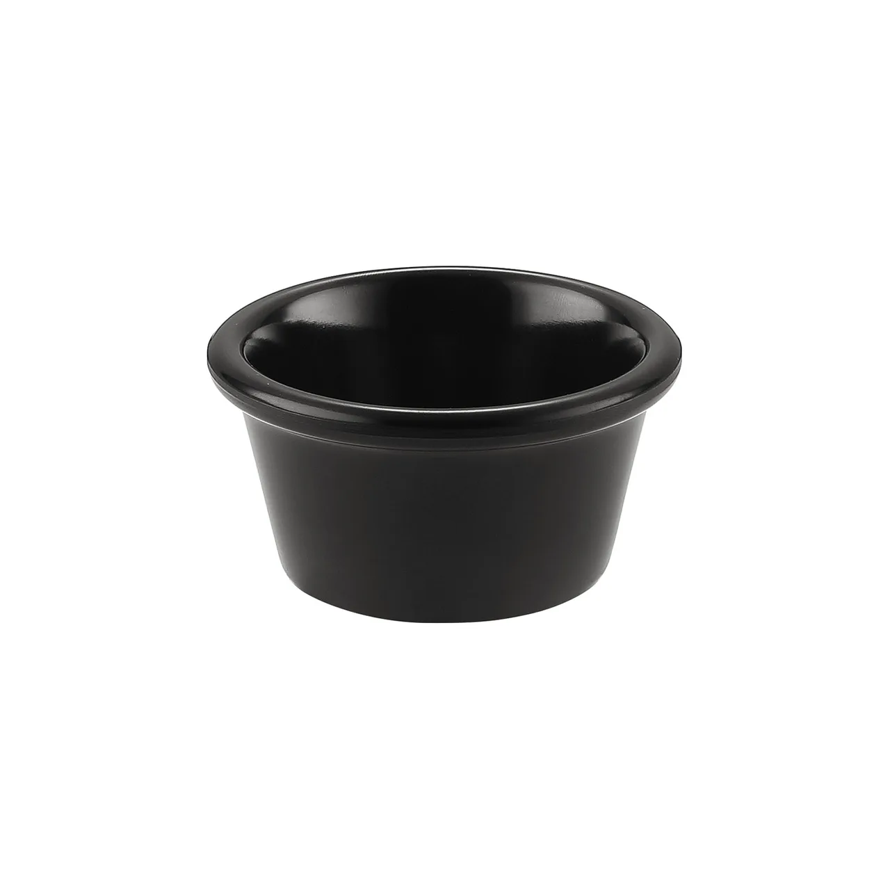 CAC China MRKF-2-BLK - 2 oz Black Melamine Ramekin, 2-7/8" Diameter, Break‑Resistant - 1 Dozen