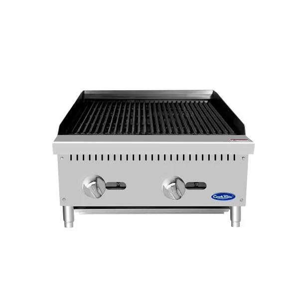 Atosa USA ATCB-24 24" Countertop Gas Charbroiler, (2) Stainless Steel Burners with Manual Controls