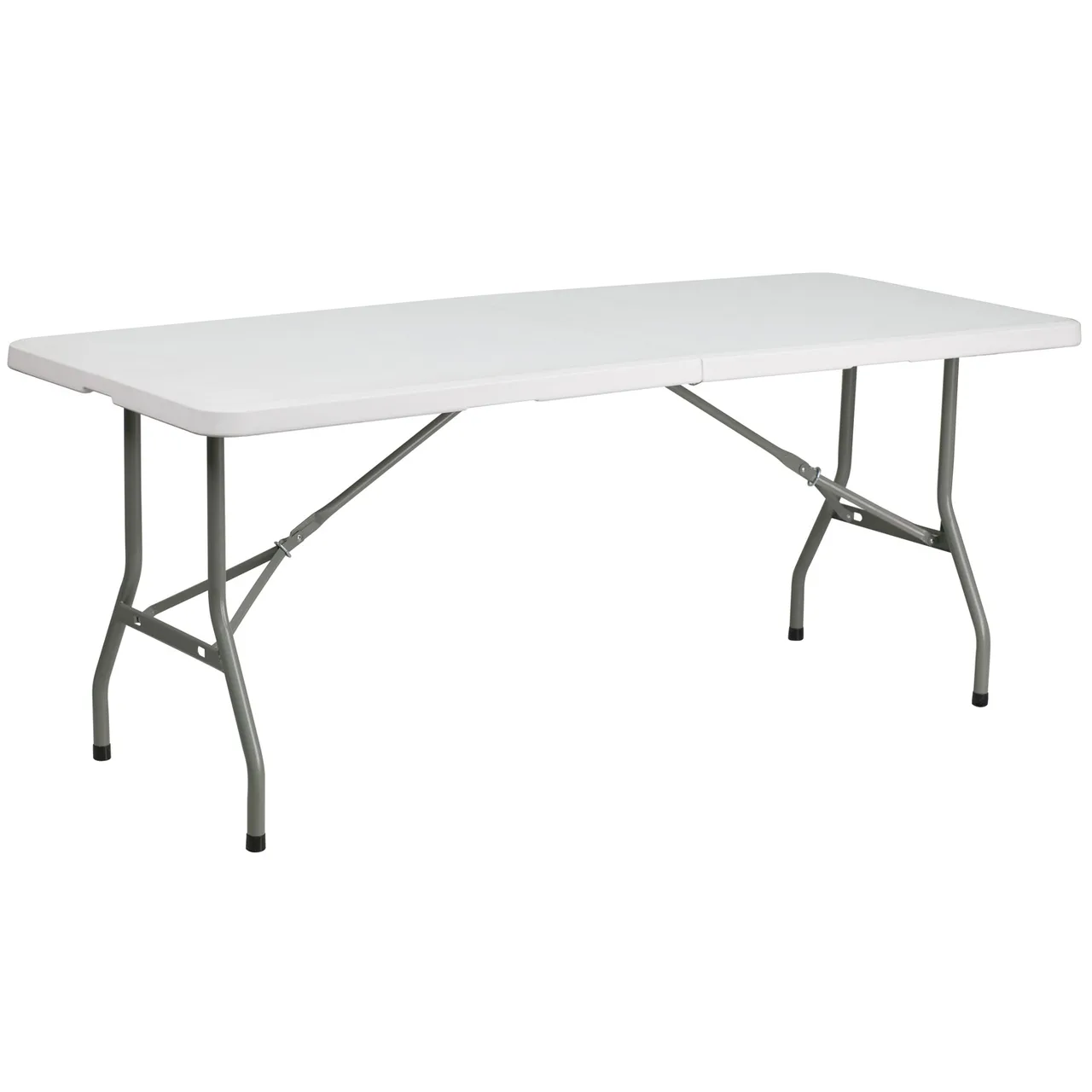 Flash Furniture RB-3072FH-GG Folding Table, 72"W x 30"D x 29"H, Granite White Plastic, 330 lbs, Rectangular, Bi-Fold, Indoor/Outdoor