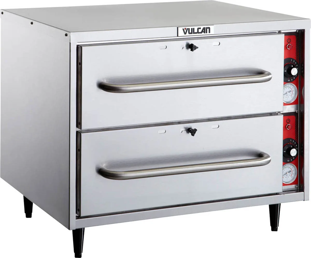 Vulcan VW2S 27" Freestanding Two Drawer Warmer, 12" x 20" x 6" Pan Per Drawer