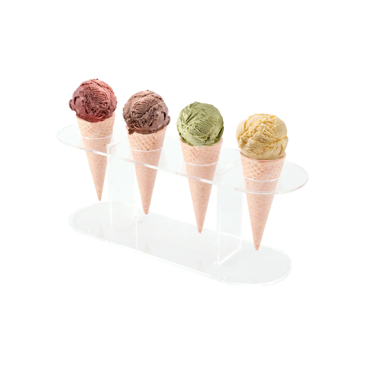 CAC China ACHS-4 Acrylic Ice Cream Cone Holder Stand, 4-Hole, BPA Free