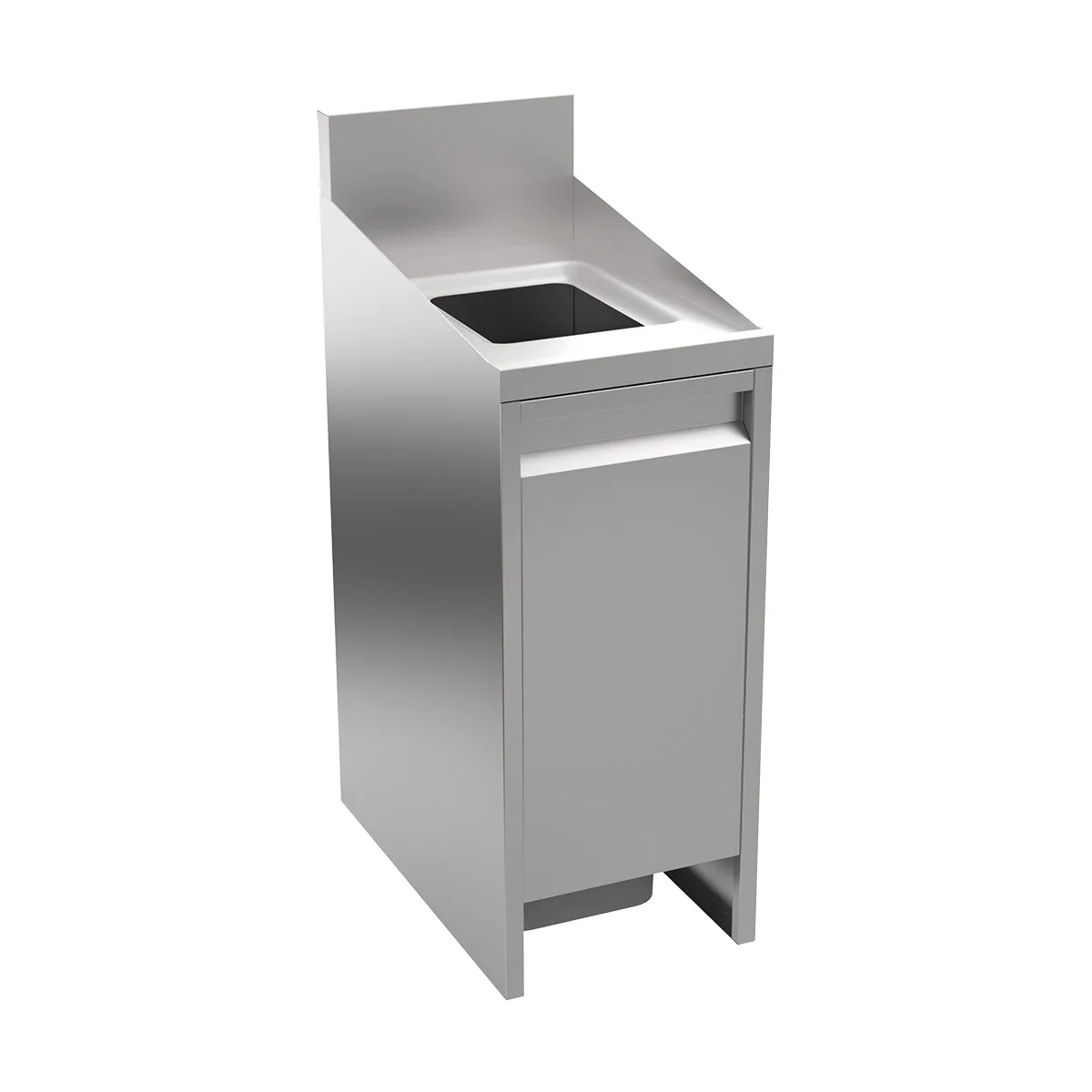 Krowne KR24-T14-C Royal Series Trash Station, Swing Door, 14" W x 24" D x 32.5" H, Stainless Steel