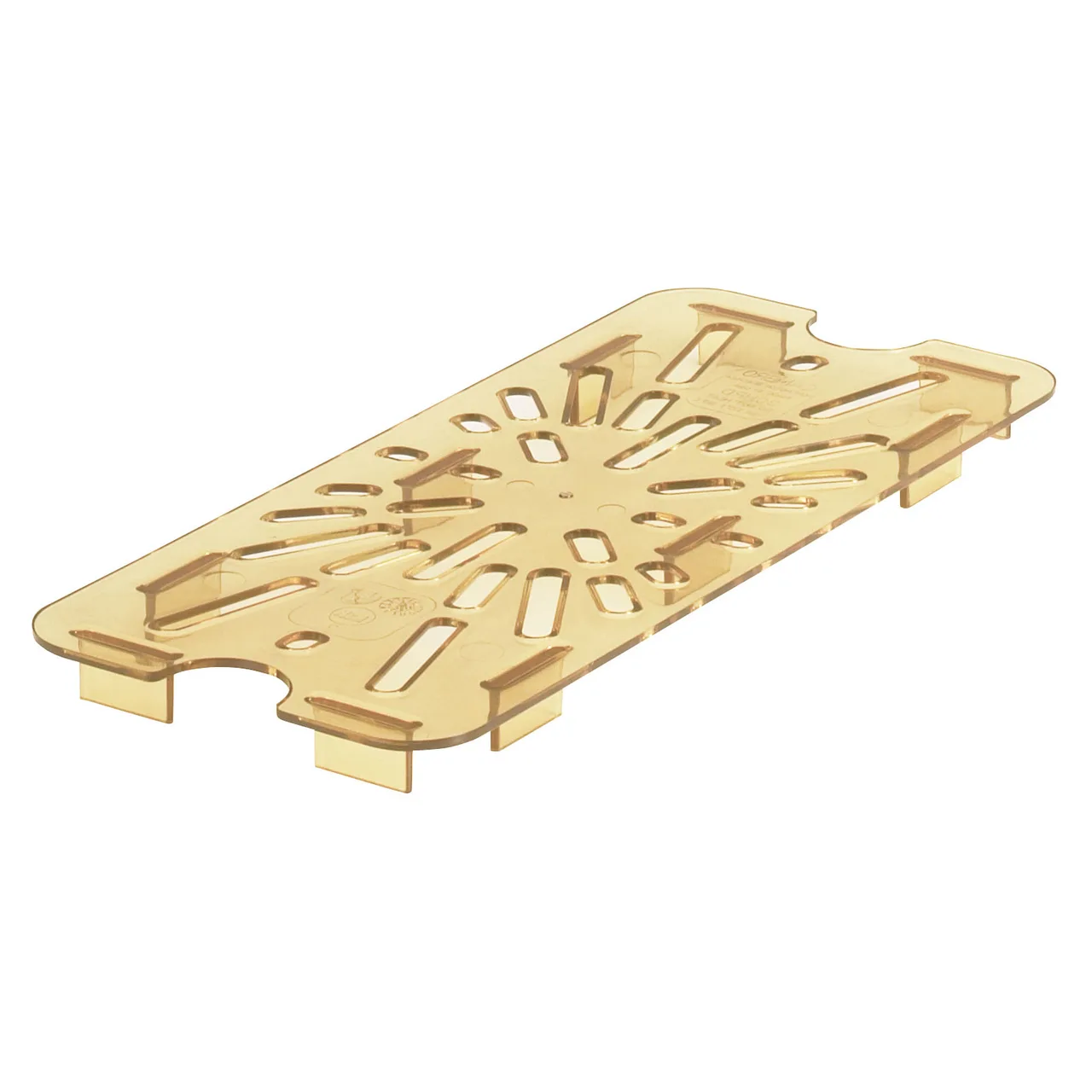 Cambro 30HPD150 H‑Pan Drain Shelf, 1/3‑Size Amber Plastic, -40°F‑300°F Non‑Stick, NSF