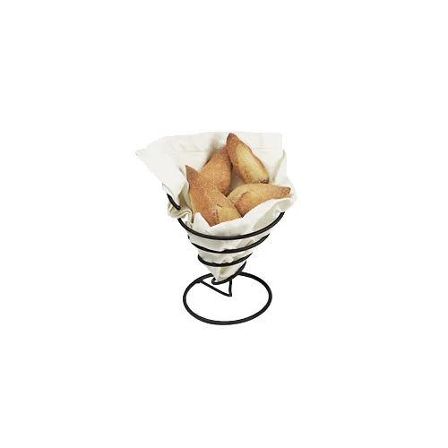 GET 4-32800 Fry Cone Basket, 7" Dia. X 7"H, Iron Powder Coated, Black Restaurant Serving