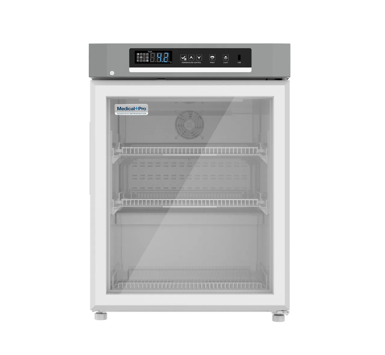 Migali MP-U3RG-HC Medical Fridge, 3 cu. ft., 21" Glass Door, Steel, +2°C-+8°C, USB Logging, 110V