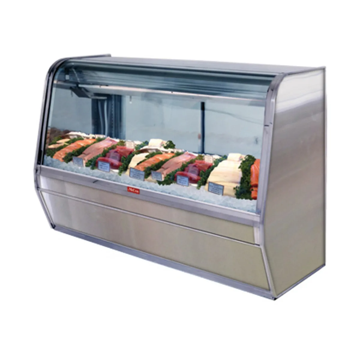 Howard-McCray SC-CFS32E-6-S-LED 74" Flat Refrigerated Seafood Display Case, Stainless