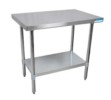 BK Resources VTT-2424 24" Open Base Work Table, Galvanized Base / Flat Top