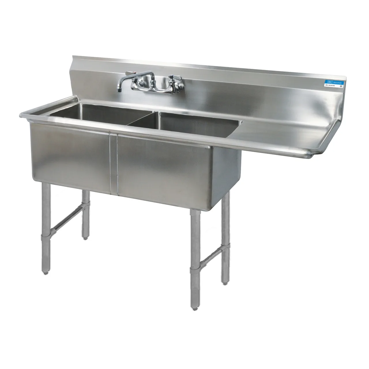 BK Resources BKS-2-18-12-18RS Sink, Two Compartment