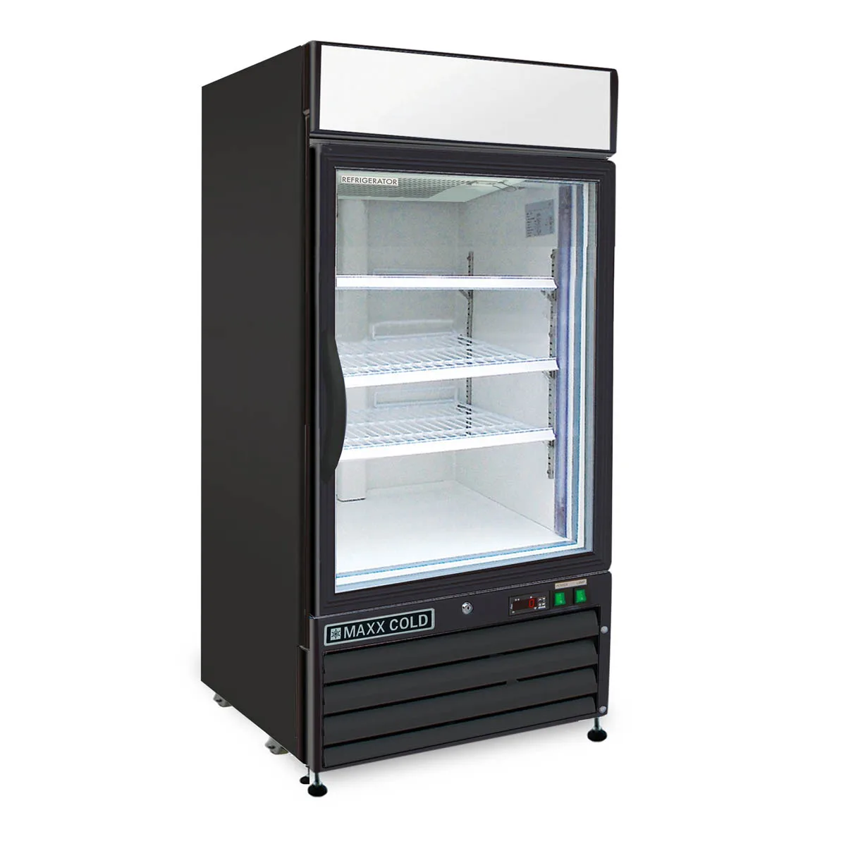 Maxx Cold MXM1-12FBHC 25" 1 Glass Door Freezer Merchandiser in Black, 12 cu.ft.