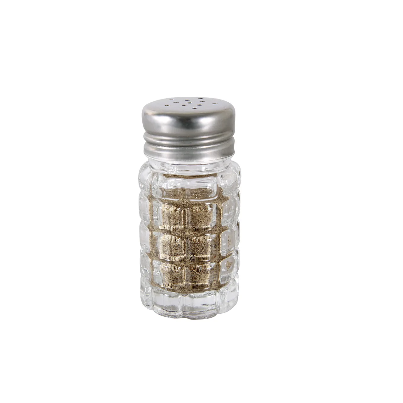 CAC China G8CK-2F - 2 oz Salt Pepper Shaker, Lead-Free Glass Jar with Stainless Steel Top - 1 Dozen