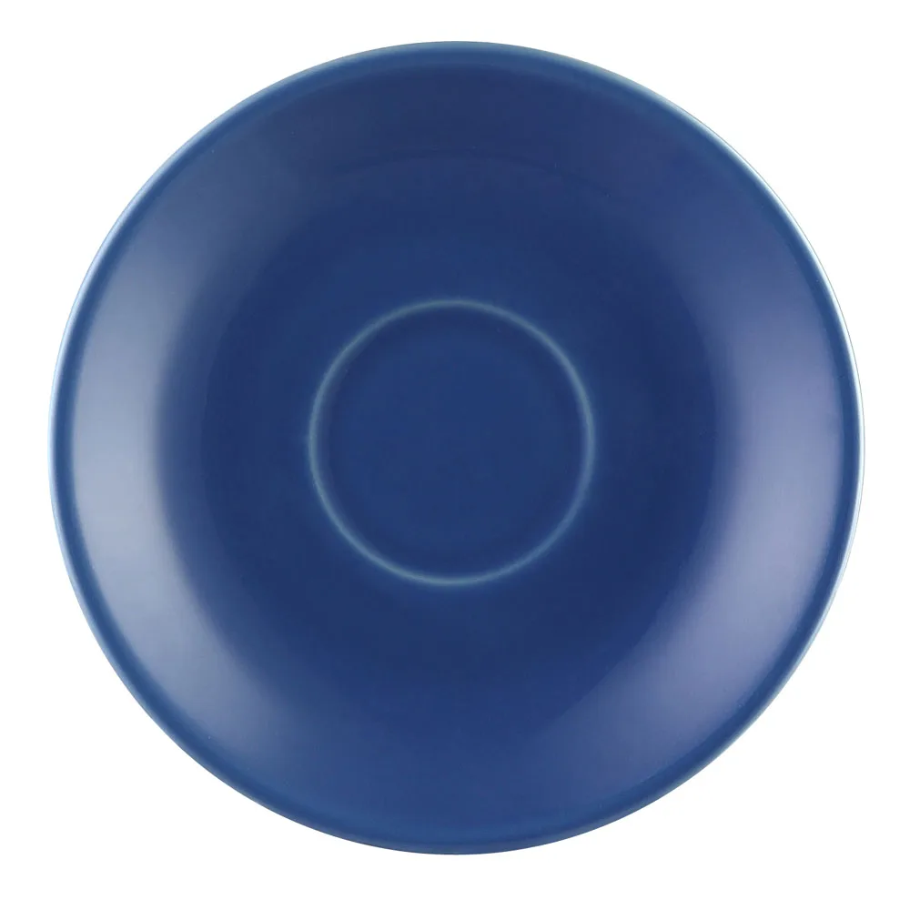 CAC China LV-36-LBU - Round Stoneware Saucer 4.5" Dia x 0.75" H Light Blue Dishwasher Safe - 1 Dozen