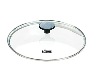 Lodge GL10 Lid – 10-7/16" Dia. Glass Cover, Oven Safe 400°F, Dishwasher Safe, Silicone Knob, 8-10"
