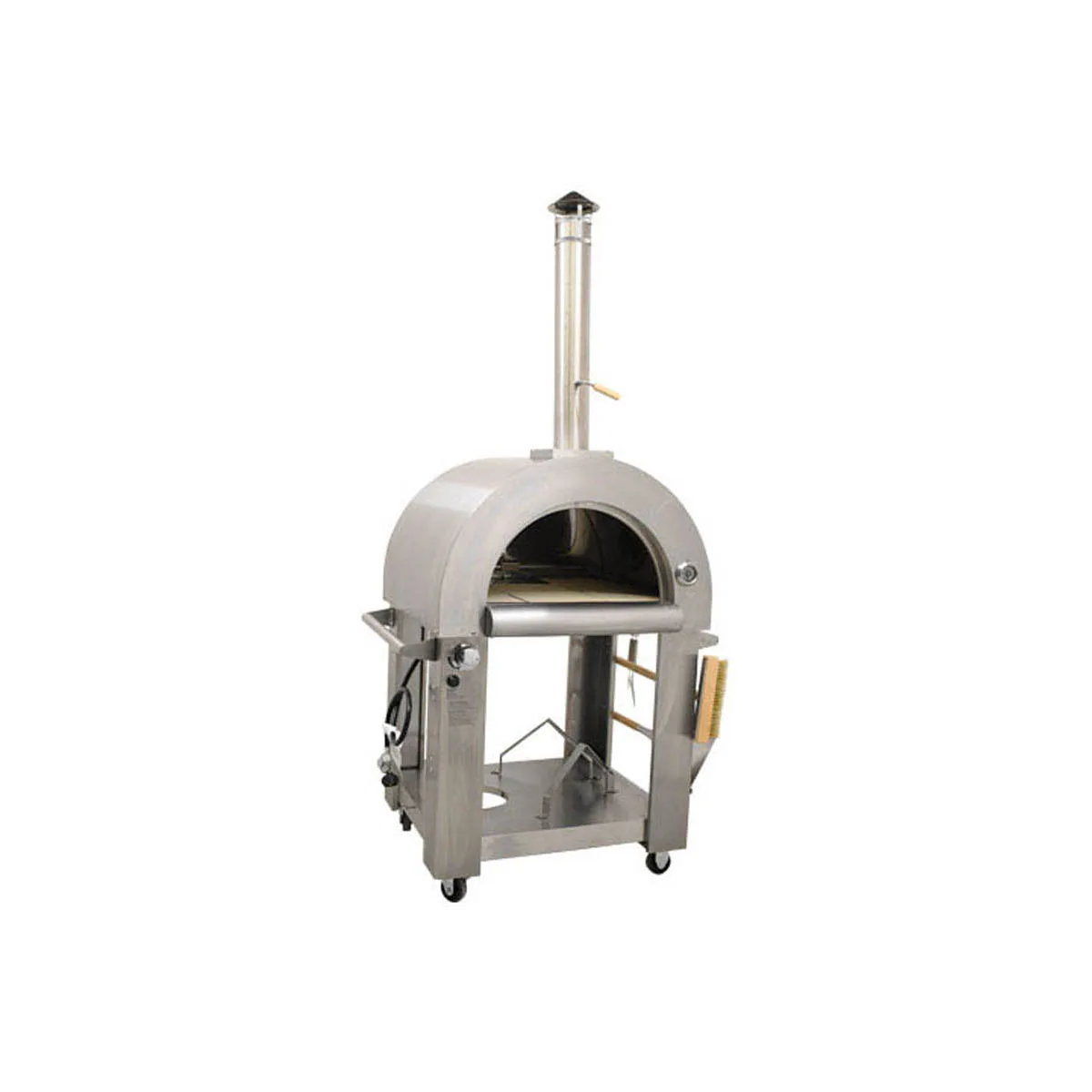 Omcan USA 49113 38" Single Deck Gas Countertop Pizza Oven w/ Accessories, Wood & Propane