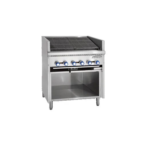 Imperial IABF-48 48" Floor Gas Radiant Steakhouse Charbroiler w/ (8) Burners, 160.000 BTU