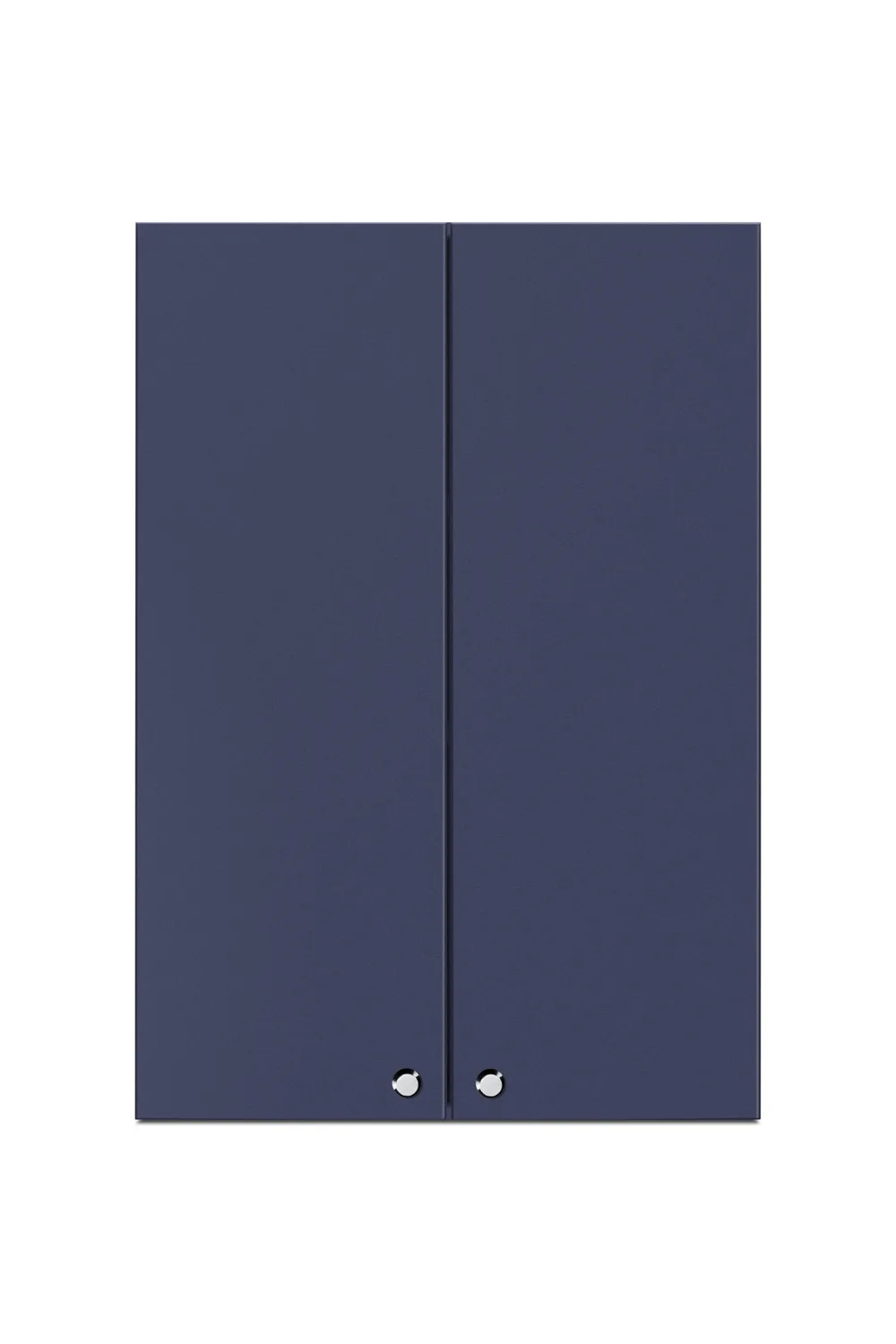 Summit CABMN2130 21"W Wall-Mounted Cabinet, Midnight Navy, French Doors, Soft-Close, 5/8" Plywood, Brushed Nickel Knob