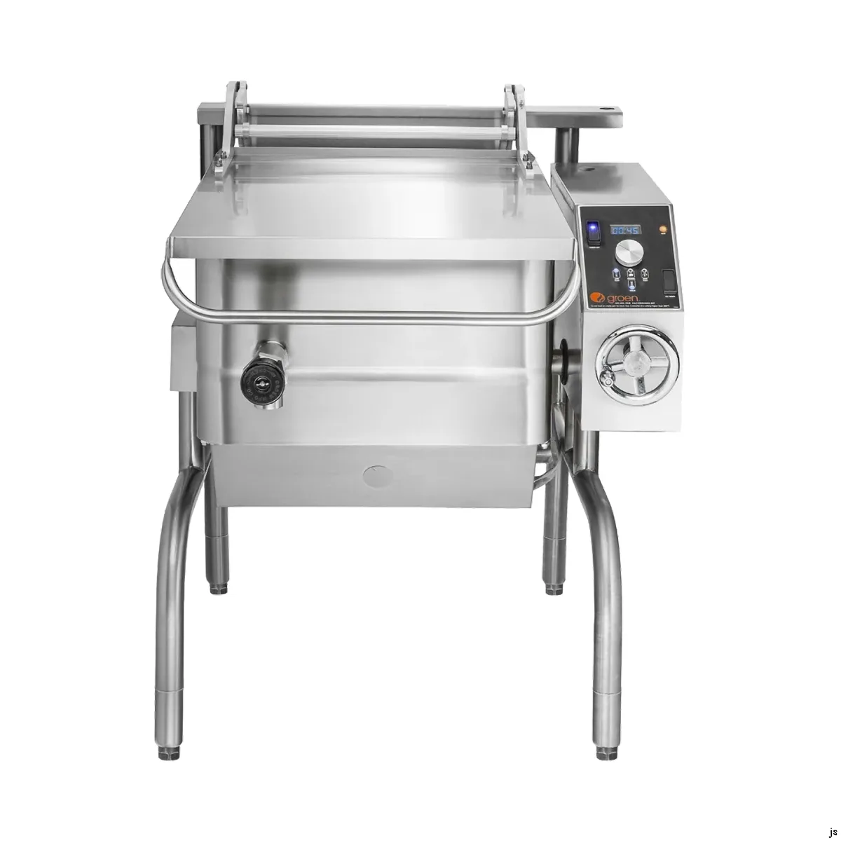 Groen BPM-15GSP 15-Gallon Gas Tilt Skillets Braising Pan, Manual Tilt, Open Frame Base, 65,000 BTU
