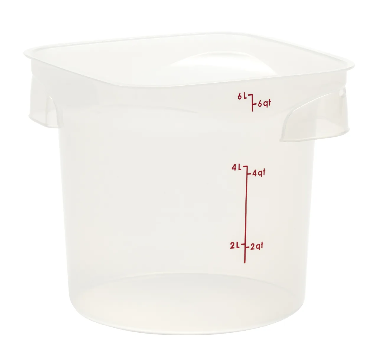 Cambro 6RFSPROPP190 FreshPro Container, 6 qt, 9" x 9" x 8.1" Red PP, Dishwasher Safe, NSF