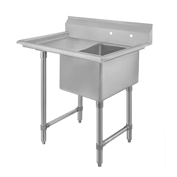 Klinger's Trading EIT1DL24 50" One Compartment Sink, 24"W x 24"L Bowl With Left-Hand Drainboards