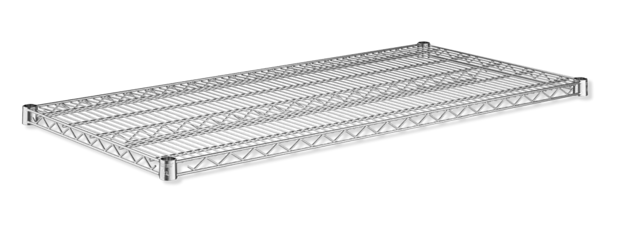 Steel Works SW2448C Heavy Duty Wire Shelving Unit, 48"W x 24"D, 800 lbs, Chrome Finish, NSF, 4-Pack