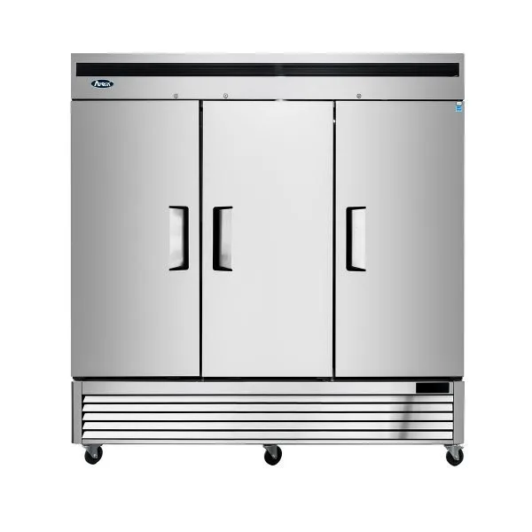 Atosa USA MBF8508GR 81" 3-Section Reach-In Refrigerator w/ 3 Solid Door, Bottom Mount, 68 cu. ft.