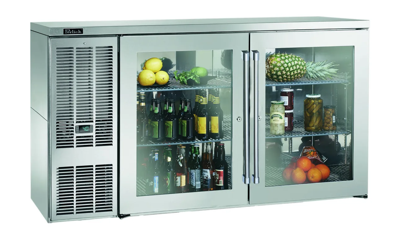 Perlick BBS60 Refrigerated Back Bar Cabinet w/ 16 Cu Ft Capacity, 2 Solid Doors, Digital, 120V