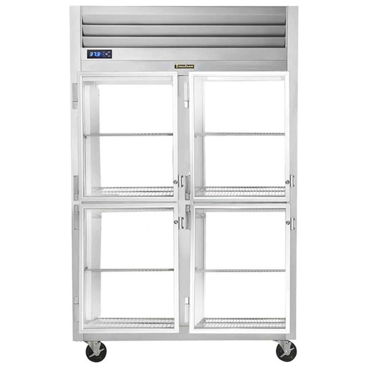 Traulsen G21005P 52" 2-Section Pass-Thru Refrigerator w/ 8 Half Glass Doors (left/left hinged), R450A, 49.84 cu. ft.