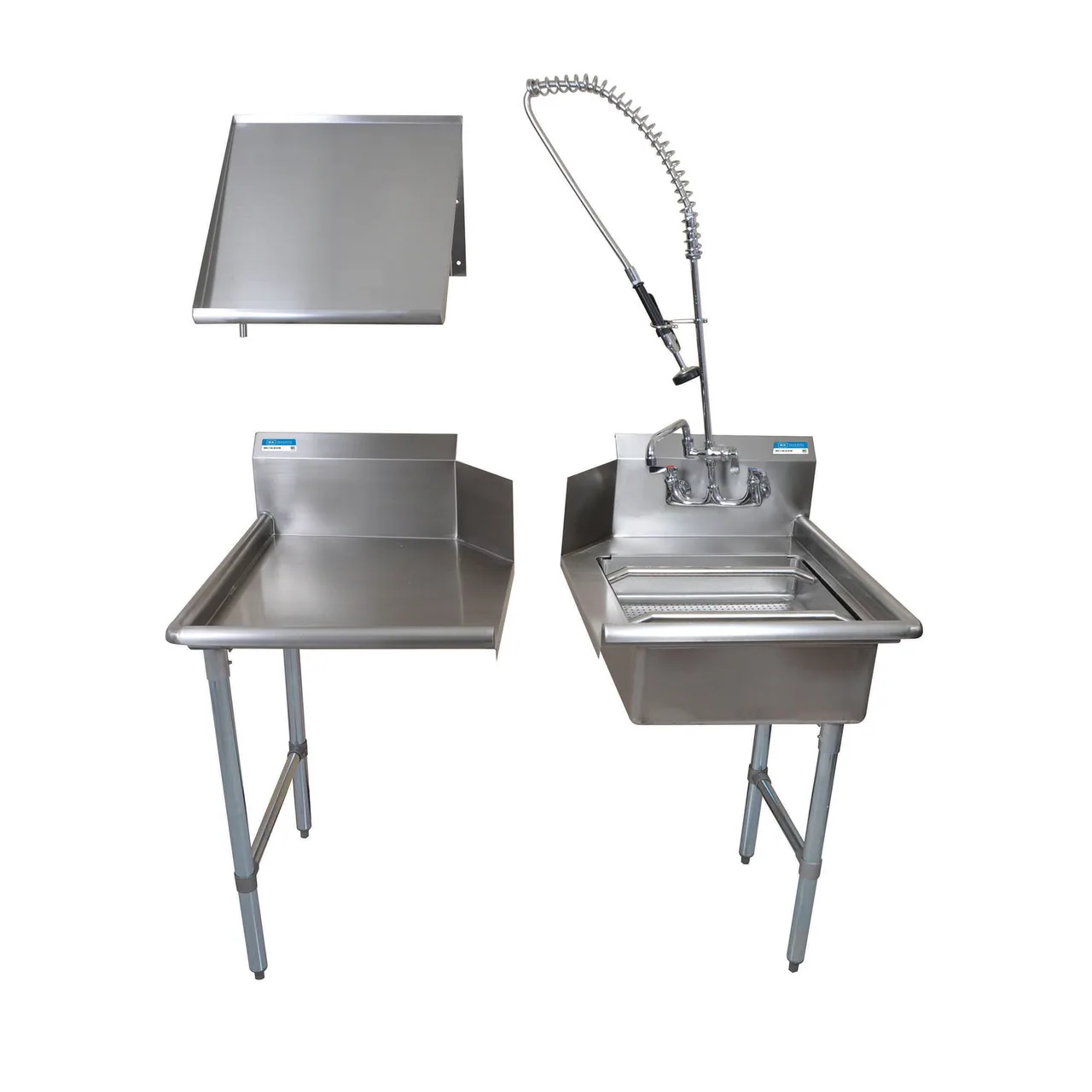 BK Resources BKDTK6-26-R-G-SS Dishtable Package w/ Pre-Rinse Unit&Basket, Soiled&Clean Dishtables