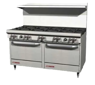 Southbend S60CC 60" Gas Restaurant Range w/ (10) Open Burners, (2) Cabinet Bases, 280.000 BTU