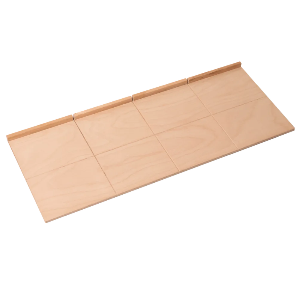 Omcan USA 81227 Serving Board – 31½" x 12" x ½" Rectangular Wood Board with Eight Cutting Sections