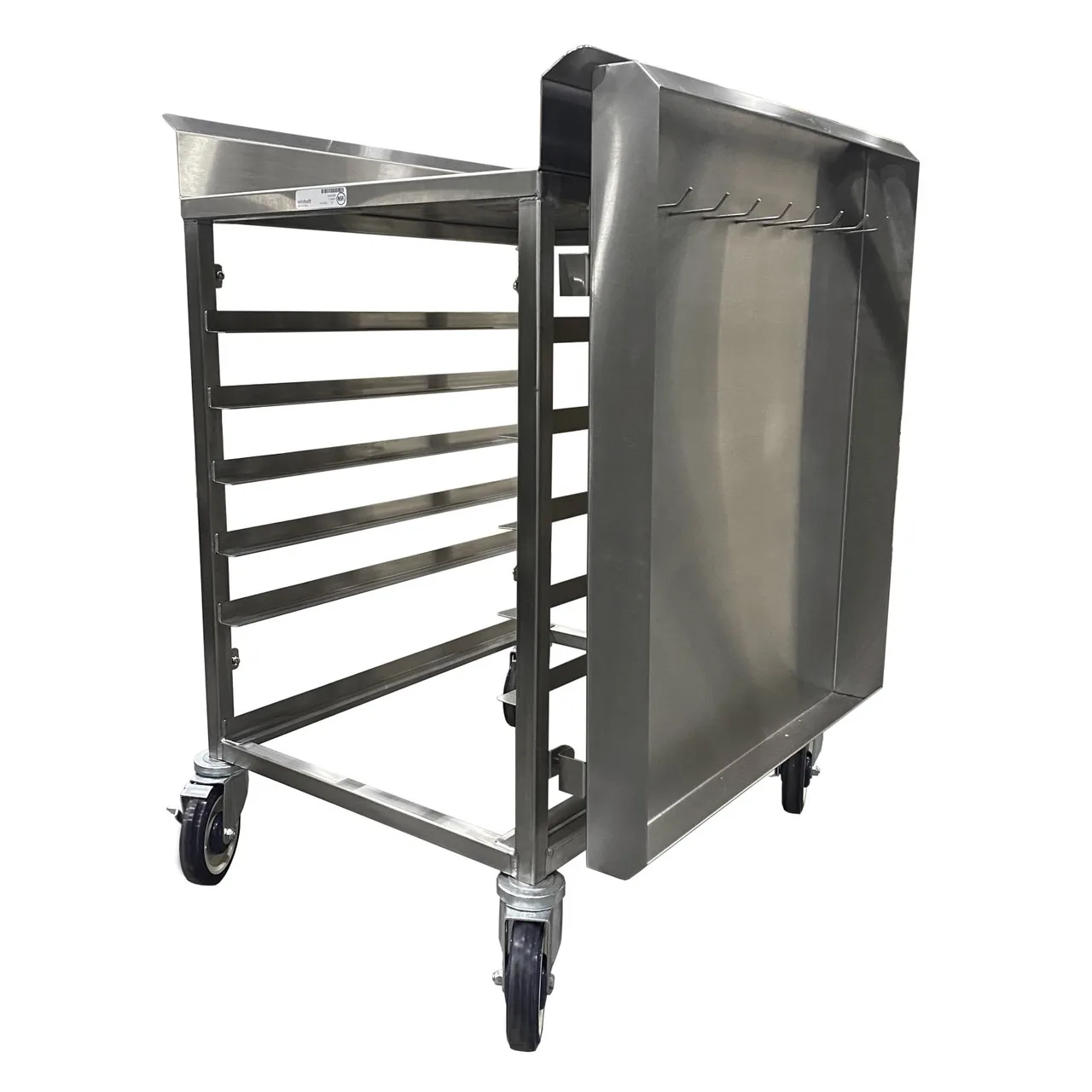 Winholt SS-CFR-2027-LC-OPT Stainless Steel Mobile Landing Table w/ (6) 18” x 26” Sheet Pans Capacity
