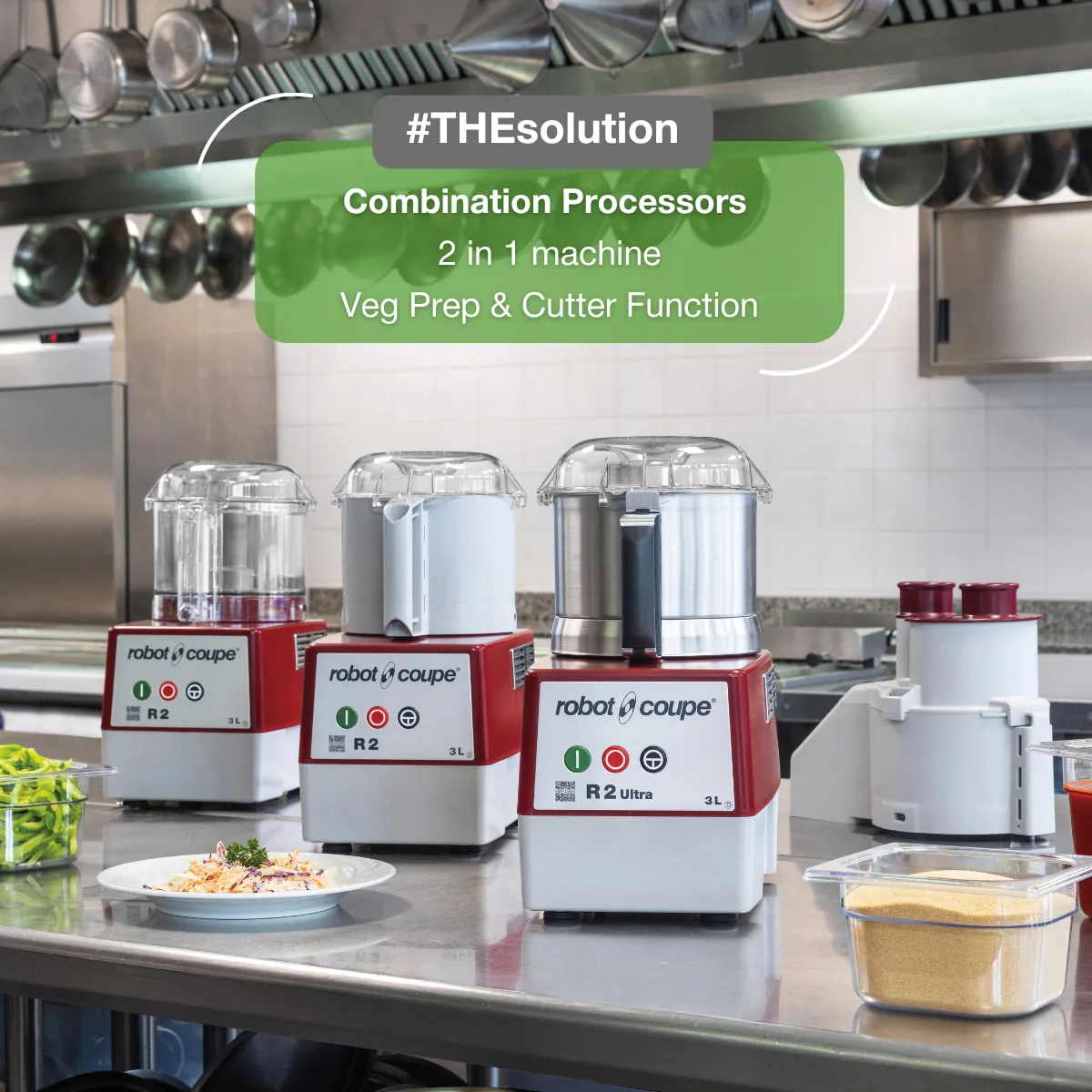 Robot Coupe R2UB Commercial Food Processor, 3 L Stainless Steel Bowl, Cutter/ Mixer, 1 hp, 1725 RPM