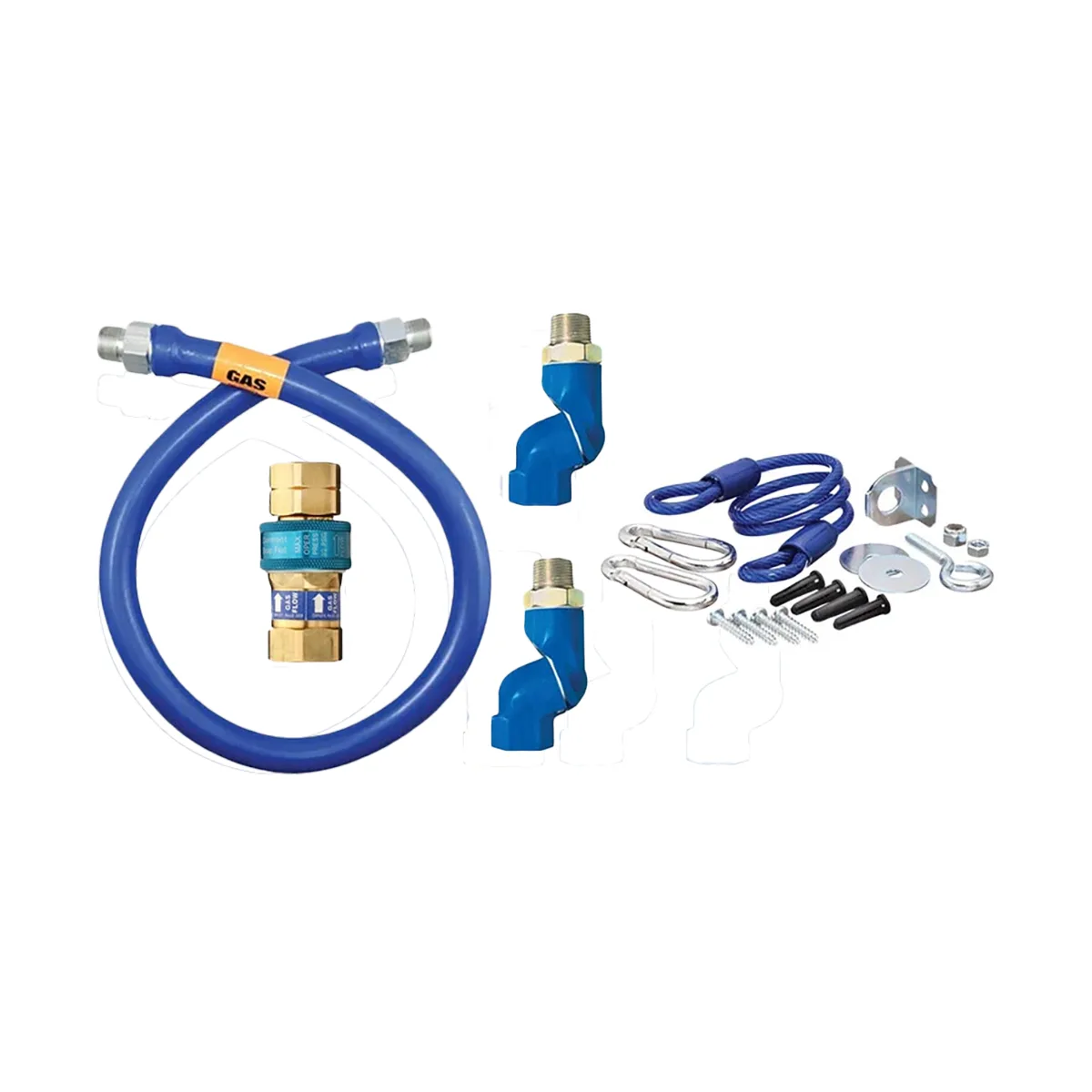 Dormont 1650BPQ2SR48 SnapFast 48" Gas Connector Kit, Two Swivels, Restraining Cable, 1/2" Dia.
