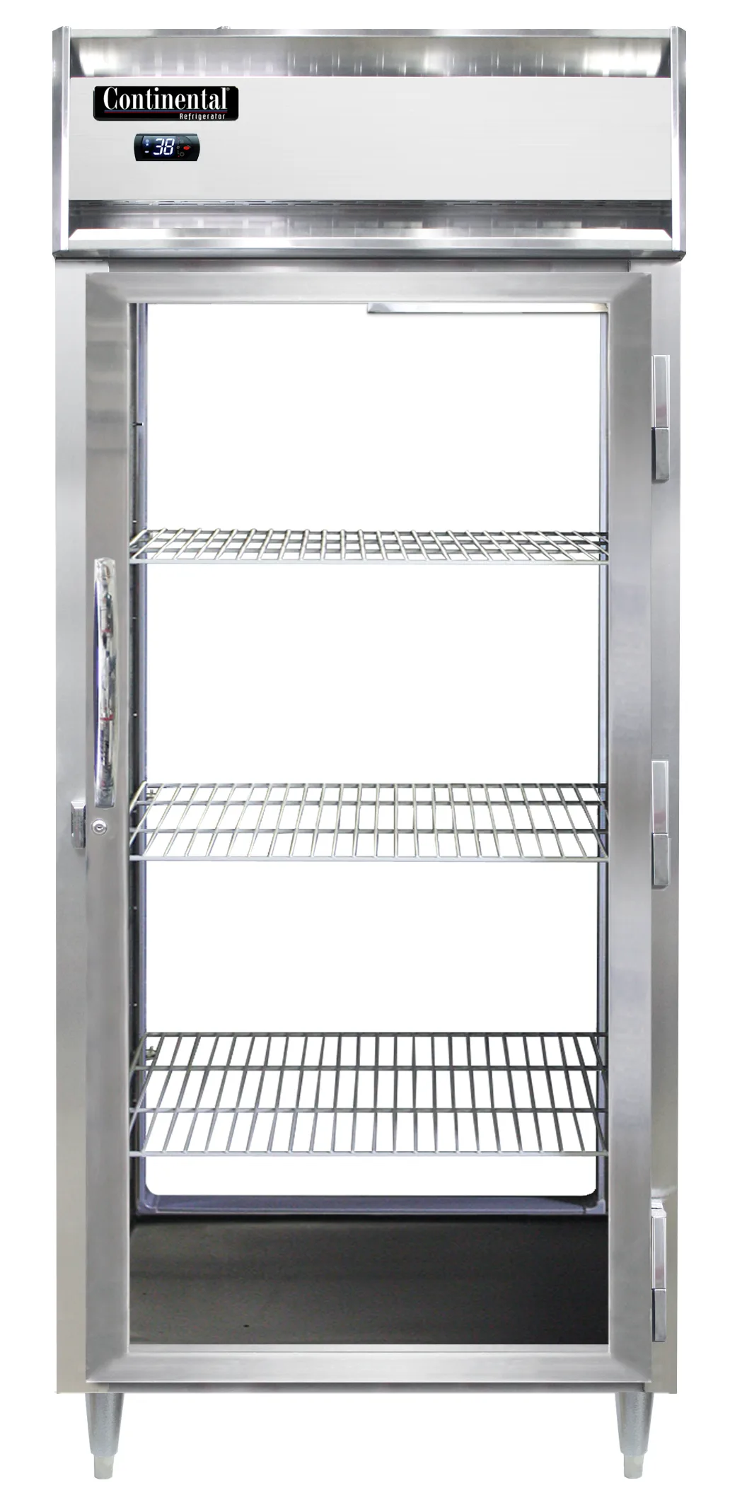 Continental Refrigerator D1RXNPT-GD-GD 36" 2-Glass Door Pass-Thru Reach-In Refrigerator, 32 cu. ft.