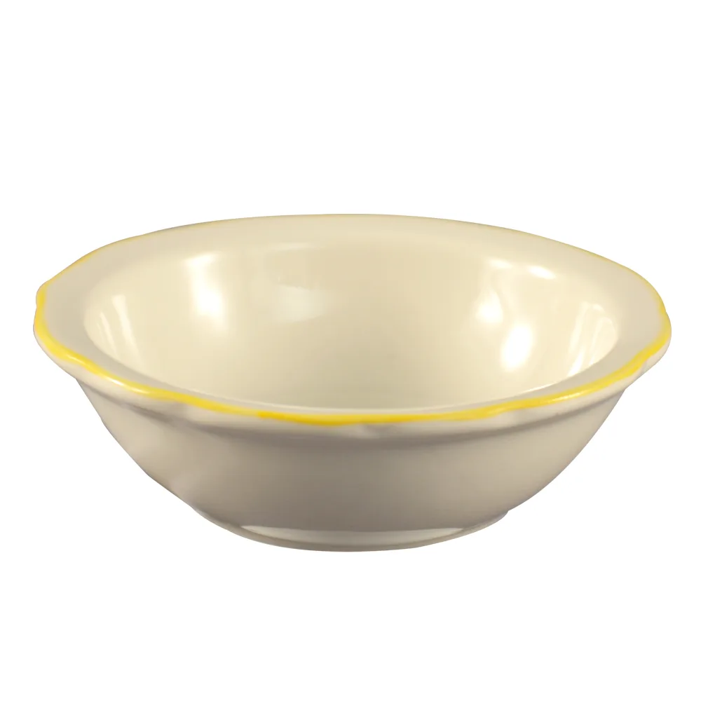 CAC China SC-11G Seville Fruit Dish, 5 oz., 4-3/4" Dia., 1-3/8" H, Gold Band Ceramic – 1 Dozen