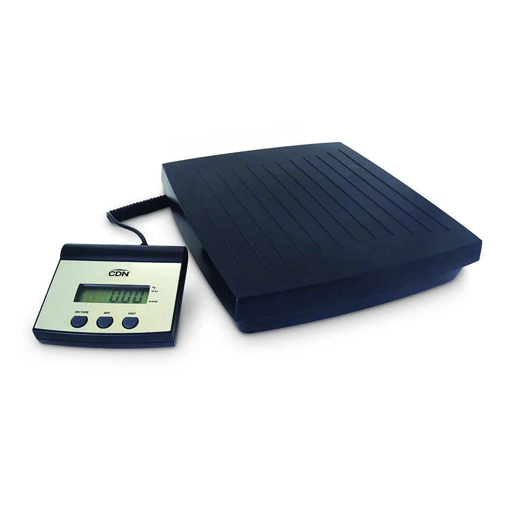 CDN SDR220 - Digital Scale, 220 lb/100 kg Capacity, 11"x12" Platform, Plastic, Display, Battery/AC