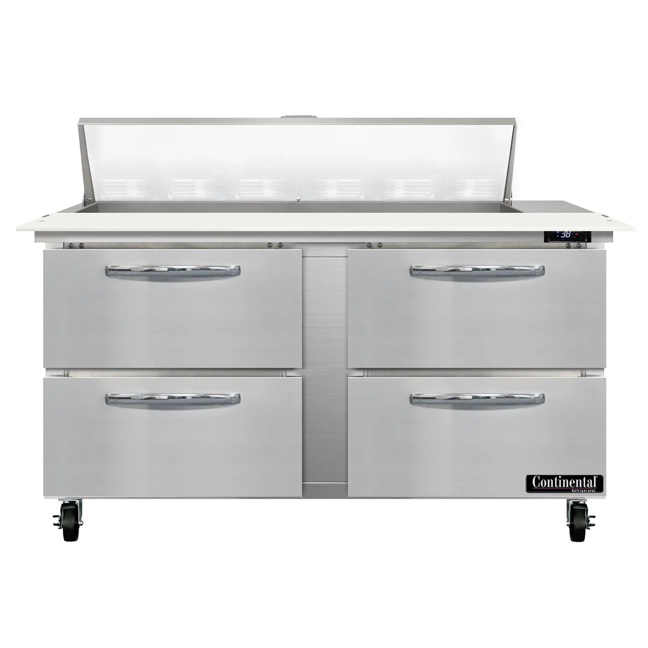 Continental Refrigerator SW60N12C-D 60" Sandwich / Salad Prep Table w/ 4 Drawers, 12 Pans