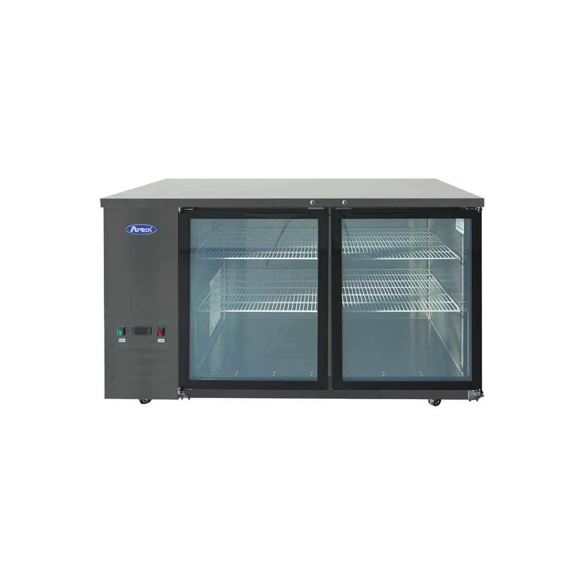 Atosa USA SBB59GGRAUS2 57" Two Section Back Bar Cooler with Glass Door, 15.0 cu. ft.