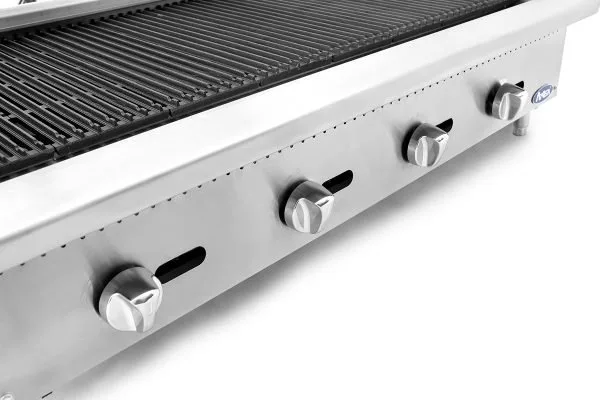 Atosa USA ATRC-48 48" Countertop Gas Charbroiler, (4) Stainless Steel Burners with Manual Controls