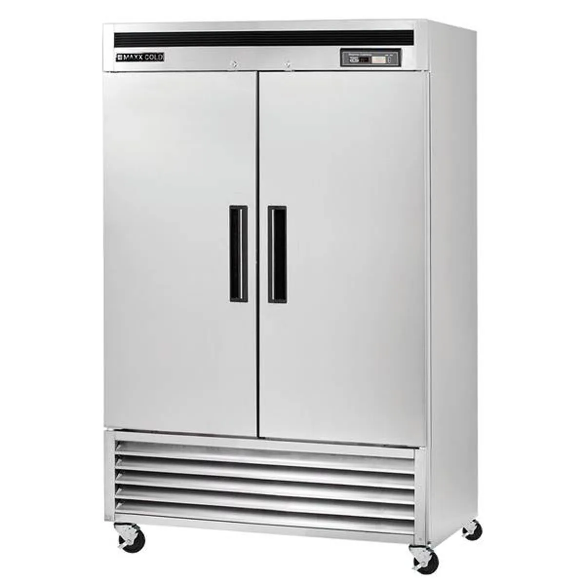 Maxx Cold MCR-49FDHC 54" 2-Section Reach-In Refrigerator w/ 2 Solid Doors, Bottom Mount, Stainless Steel, 43 cu. ft