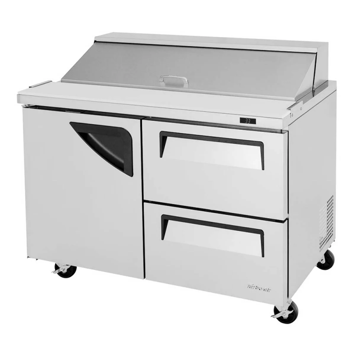 Turbo Air TST-48SD-D2-N 48" Sandwich / Salad Prep Table w/ 2 Drawers & 1 Door, 12 Pans