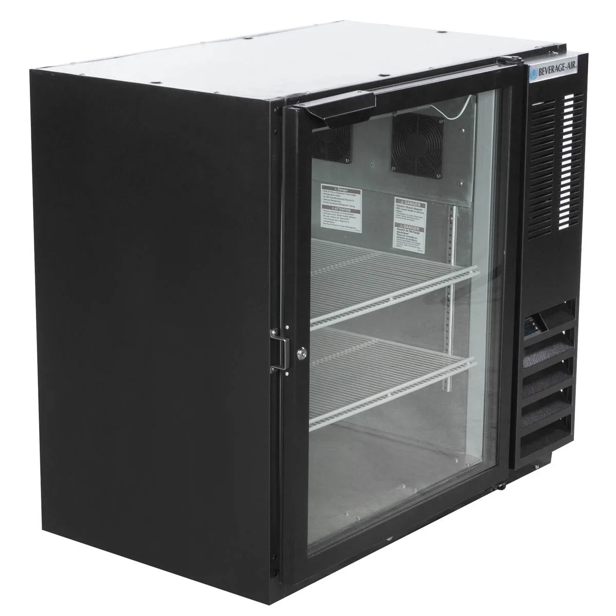 Beverage Air BB36HC-1-G-B 36" One Section Back Bar Cooler with Glass Door, 8.36 cu. ft.